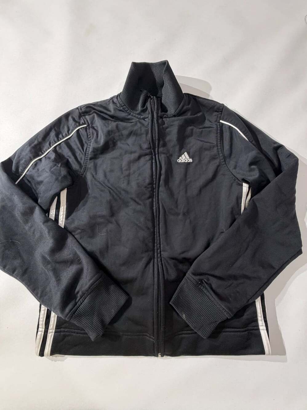 Adidas Women's Black 3-Stripe Full Zip Track Jacket Sweatshirt Small